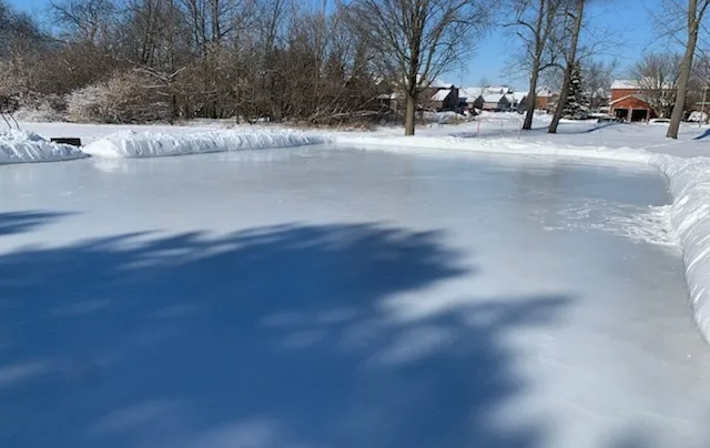 Ground-level view of Angewood Park Outdoor Rink