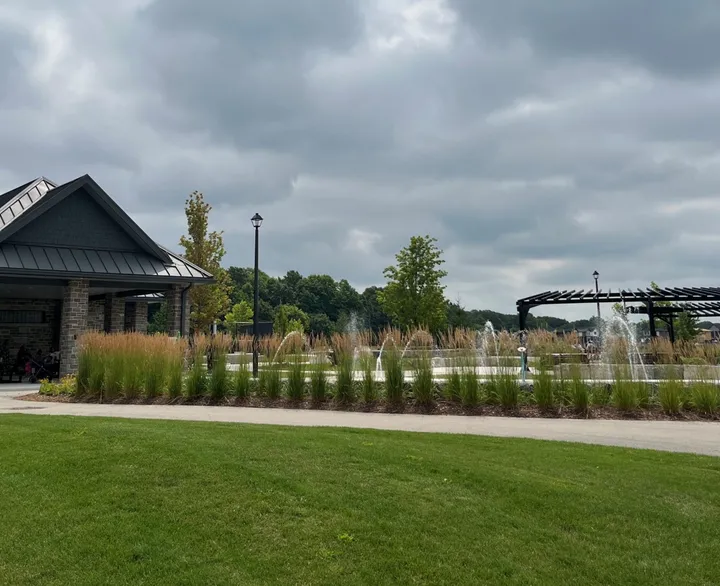Ground-level view of Bismark Park