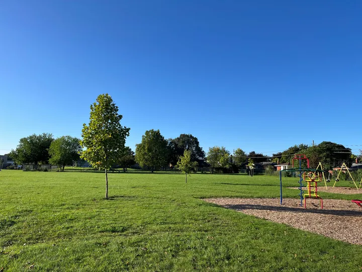 Ground-level view of Brent Park