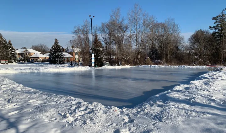 Ground-level view of Domm Park Outdoor Rink