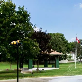 Ground-level view of Forbes Pavilion