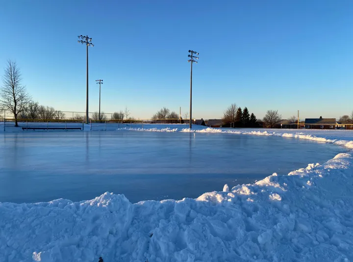Ground-level view of Lions Can-Amera Park Outdoor Rink