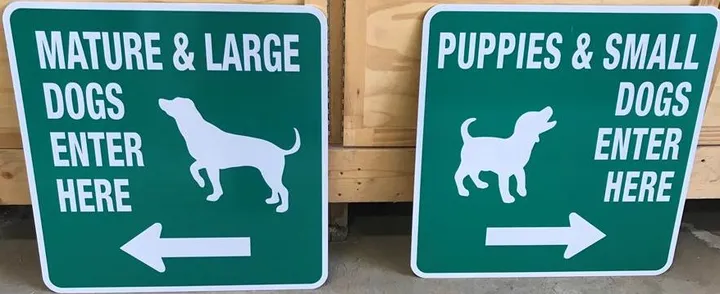 Ground-level view of Maple Grove Dog Park