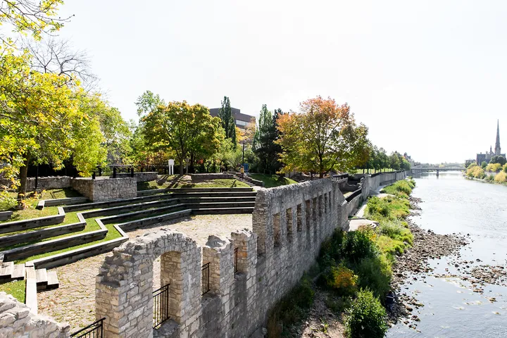 Ground-level view of Mill Race Amphitheatre