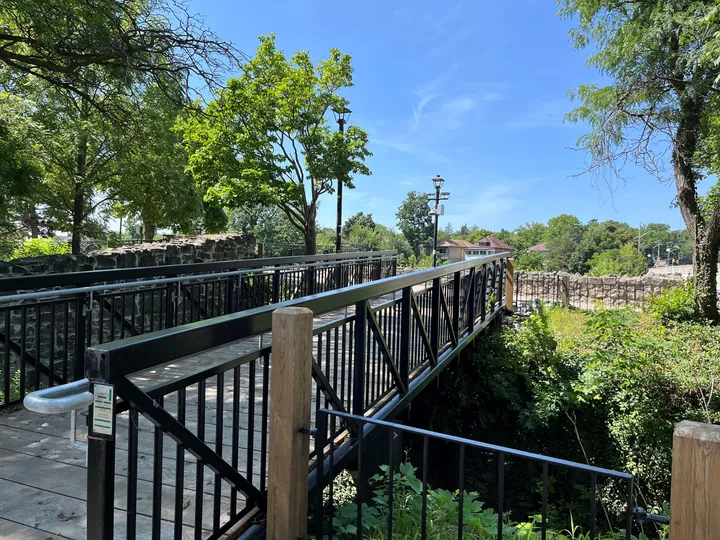 Ground-level view of Mill Race Park