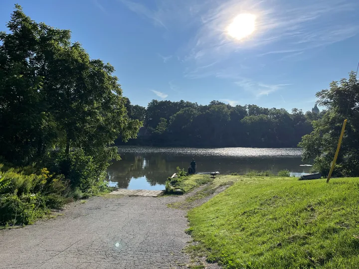 Ground-level view of Riverbluffs Park Boat Launch
