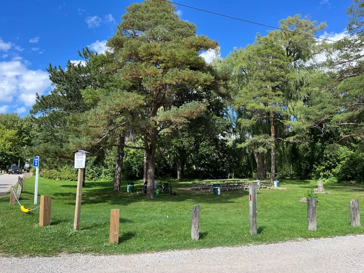 Ground-level view of Riverside Park Three Corners Picnic Area