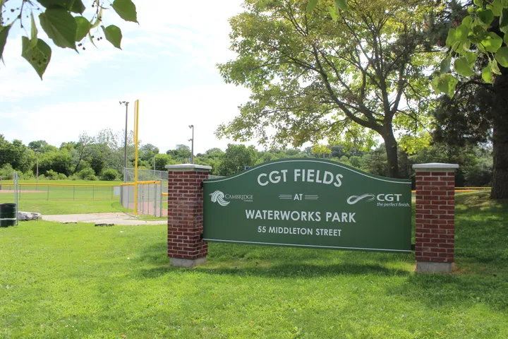 Ground-level view of Waterworks Park