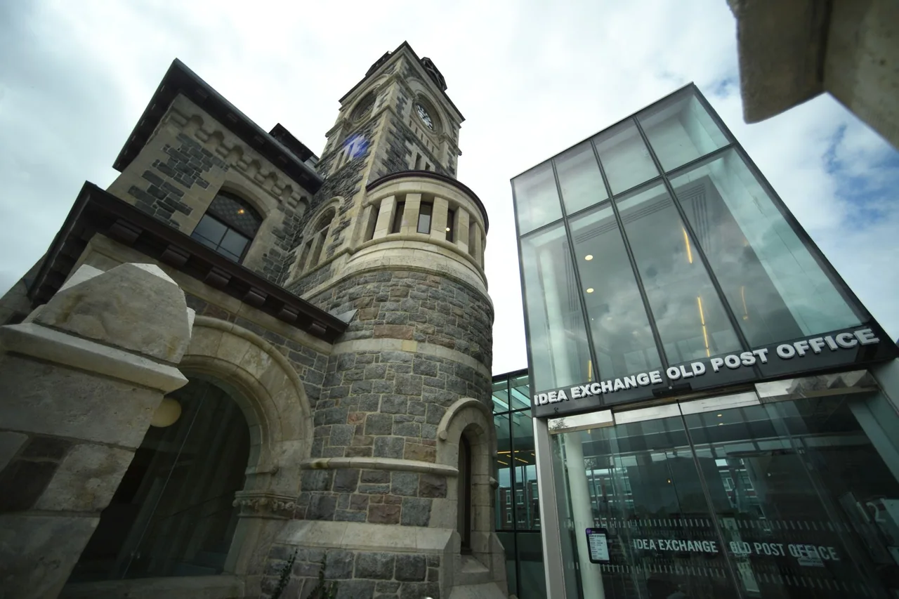 Old Post Office library beside the Grand River in Cambridge